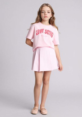 DEFACTO - G1776A8DFB1 Kız Çocuk Pembe Kısa Kol T-Shirt