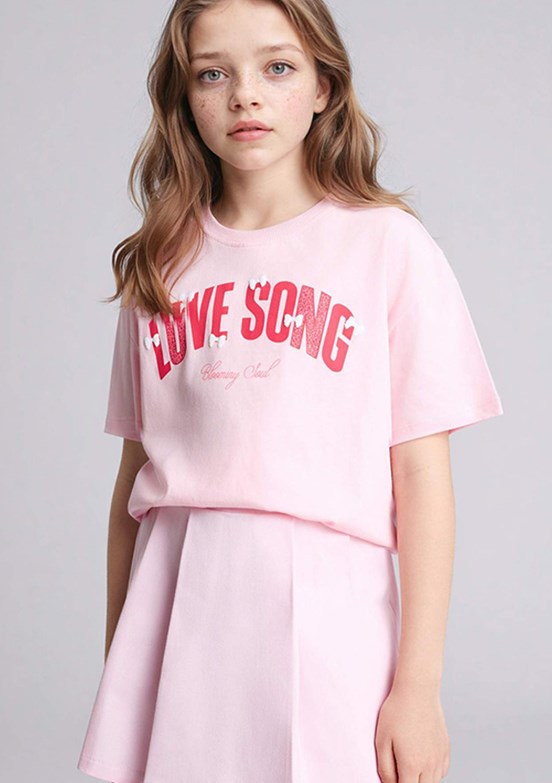 DEFACTO - G1776A8DFB1 Kız Çocuk Pembe Kısa Kol T-Shirt