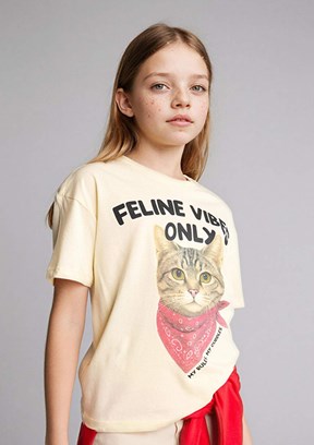 DEFACTO - G1767A8DFB1 Kız Çocuk Sarı Kısa Kol T-Shirt