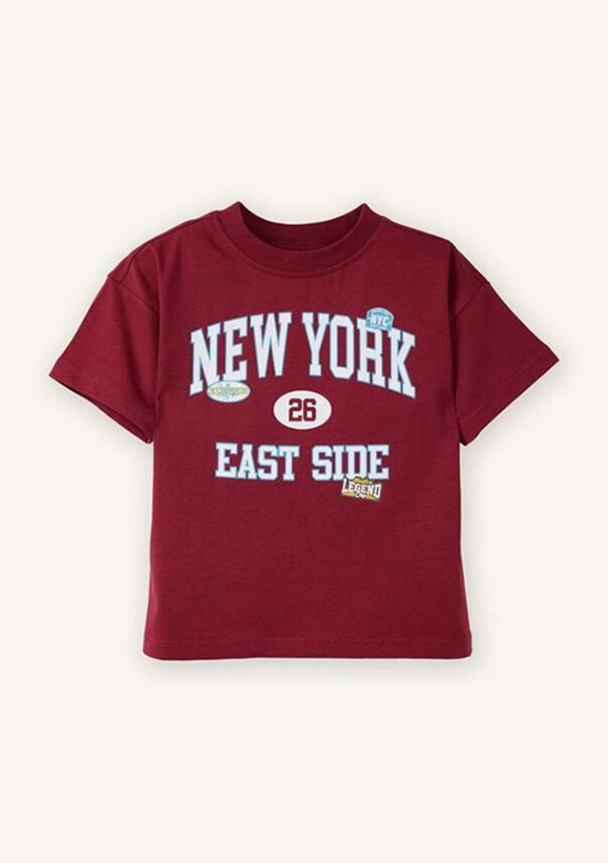 DEFACTO - G7478A5DFA Erkek Bebek Bordo Kısa Kol T-Shirt