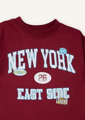 DEFACTO - G7478A5DFA Erkek Bebek Bordo Kısa Kol T-Shirt