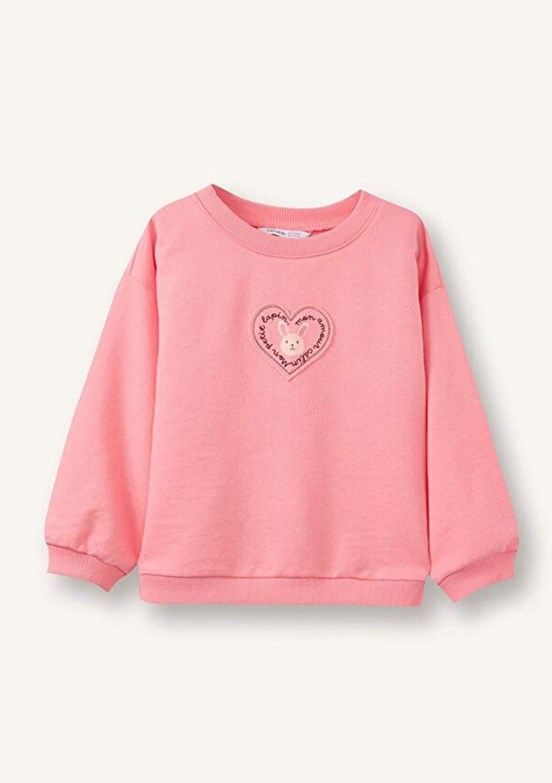 DEFACTO - G7501A5DFA Kız Bebek Pembe Dokuma Sweatshirt
