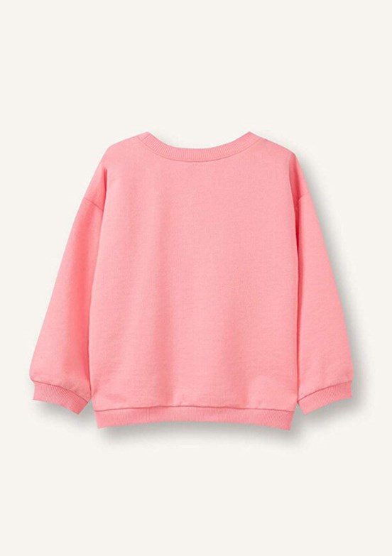 DEFACTO - G7501A5DFA Kız Bebek Pembe Dokuma Sweatshirt