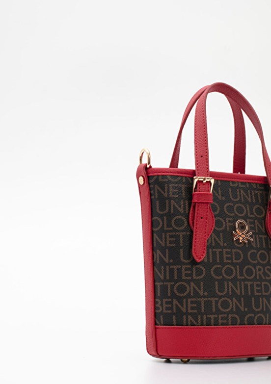 BENETTON - BNT_1761 Kadın Kahve/Kırmızı El Çantası