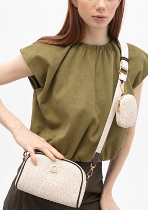 BENETTON - BNT_1784 Kadın Bejkahve Çapraz Çanta