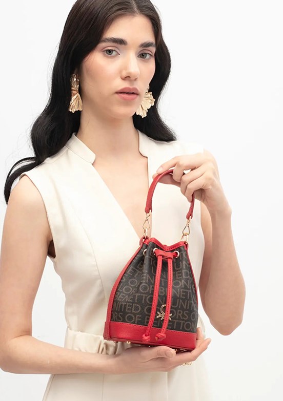BENETTON - BNT 1796 Kadın Kahve Kırmızı El Çantası