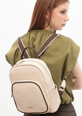 BENETTON - BNT_1807 Kadın Bej Sırt Çantası