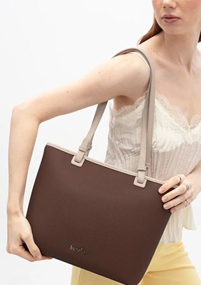 BENETTON - BNT_1822 Kadın Kahve - Taş Kol Çantası