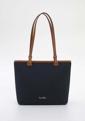 BENETTON - BNT_1822 Kadın Lacivert-Camel Kol Çantası