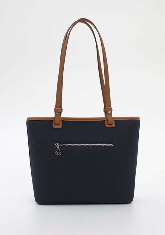 BENETTON - BNT_1822 Kadın Lacivert-Camel Kol Çantası