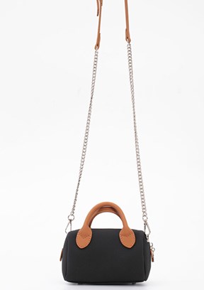 BENETTON - BNT_1825 Kadın Siyah/Camel Çapraz Çanta