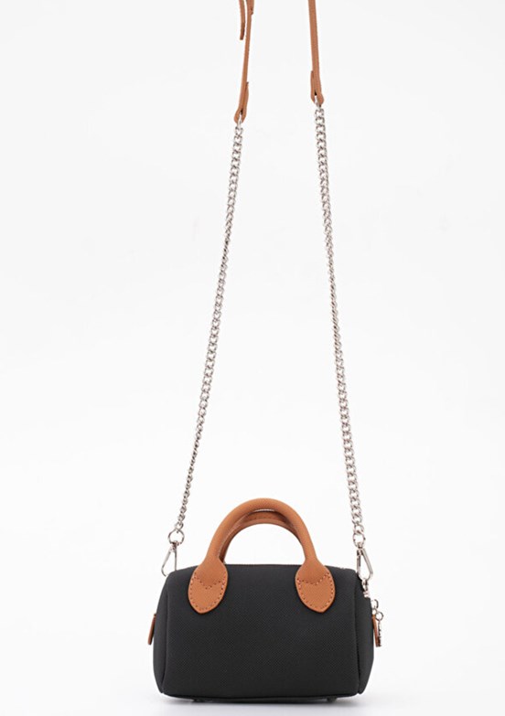BENETTON - BNT_1825 Kadın Siyah/Camel Çapraz Çanta