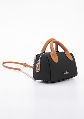 BENETTON - BNT_1825 Kadın Siyah/Camel Çapraz Çanta