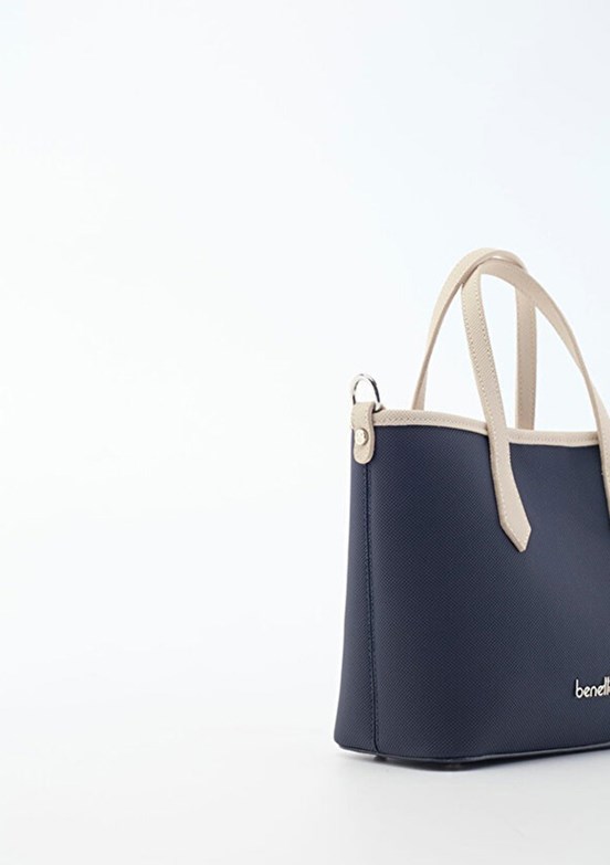 BENETTON - BNT_1835 Kadın Lacivert/Bej Kol Çantası