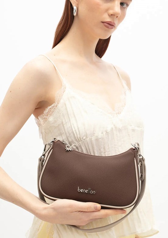 BENETTON BNT 1836 Kadın Kahve/Taş Çapraz Çanta