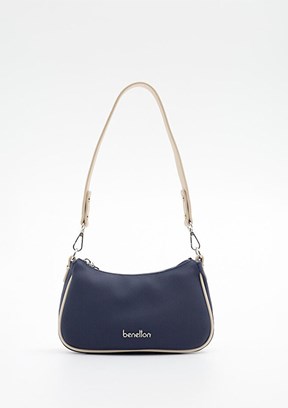 BENETTON - BNT_1836 Kadın Lacivert/Bej Çapraz Çanta