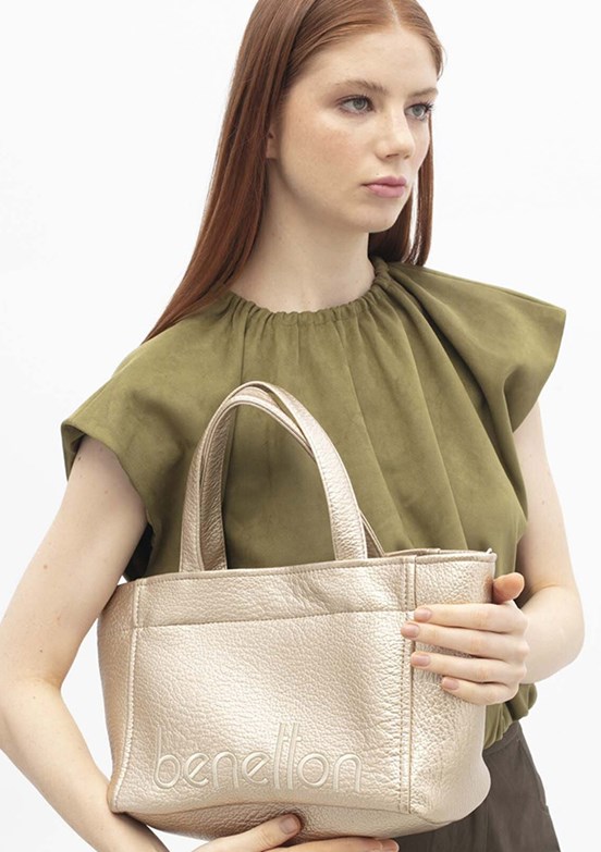 BENETTON - BNT_1844 Kadın Altın Kol Çantası