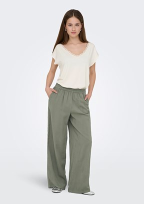 ONLY Onlaris - 15337956 Kadın Yeşil Normal Bel Pantolon