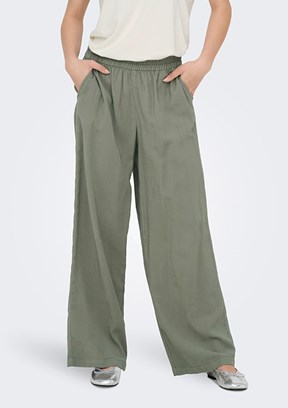 ONLY Onlaris - 15337956 Kadın Yeşil Normal Bel Pantolon