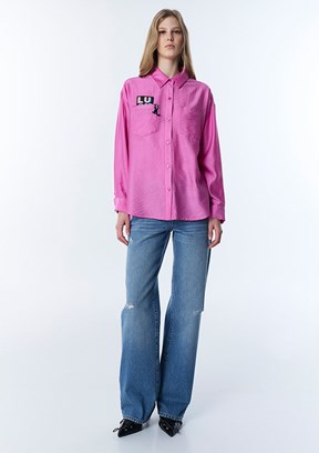 TWİST - TS1260025159 Kadın Pembe Uzun Kol Gömlek