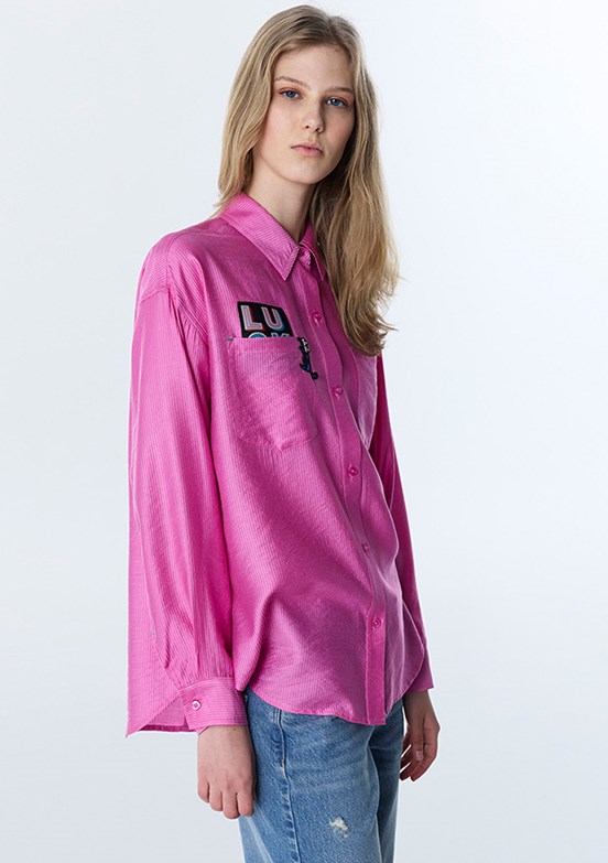 TWİST - TS1260025159 Kadın Pembe Uzun Kol Gömlek