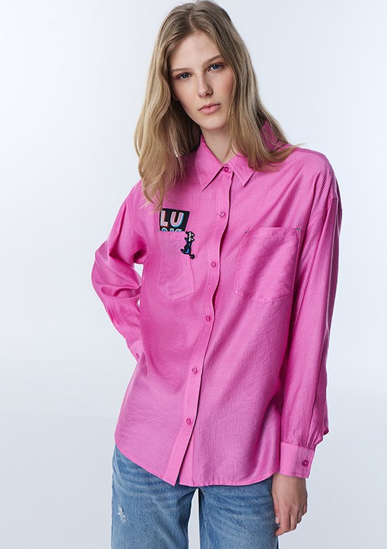 TWİST - TS1260025159 Kadın Pembe Uzun Kol Gömlek
