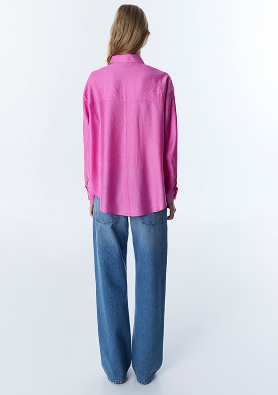 TWİST - TS1260025159 Kadın Pembe Uzun Kol Gömlek