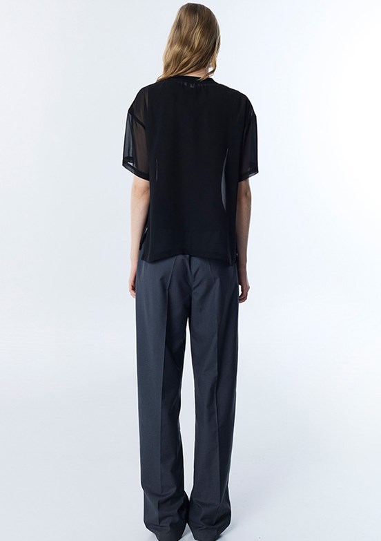 TWİST - TS1260006082 Kadın Siyah Baskılı Bluz