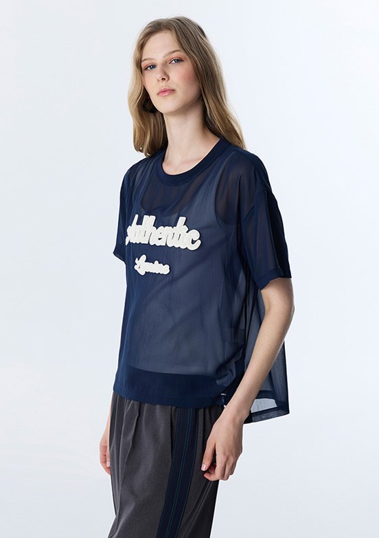 TWİST - TS1260006082 Kadın Lacivert Baskılı Bluz