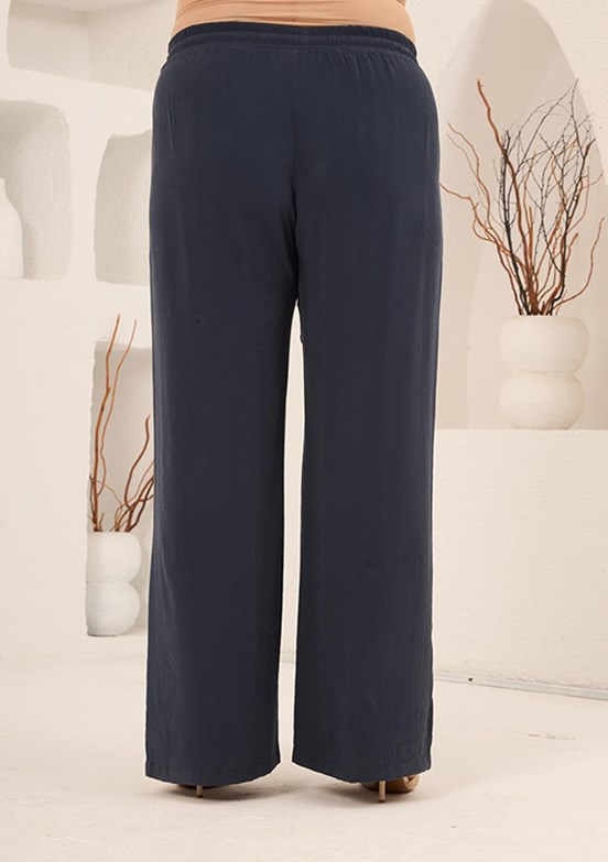 RMG -1857 Kadın Lacivert Normal Bel Pantolon
