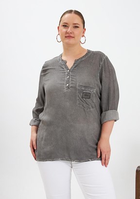 RMG -  O6649 Kadın Füme Basic Bluz