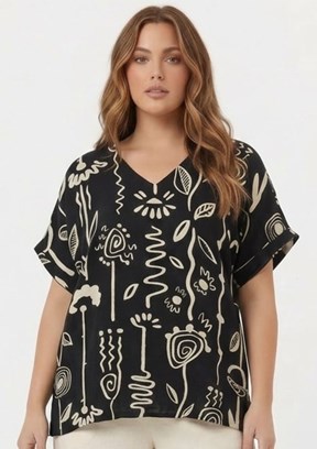 RMG - O6808 Kadın Siyah Basic Bluz