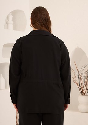RMG - O6825 Kadın Siyah Basic Ceket