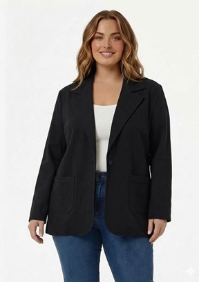 RMG - O6870 Kadın Siyah Basic Ceket