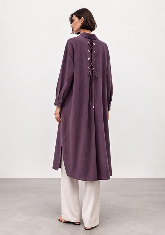 ARMİNE - 26YTD452 Kadın Bordo Gömlek Tunik