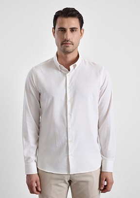 SÜVARİ - GM1008400366 Erkek Beyaz Slim Gömlek