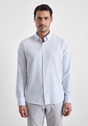 SÜVARİ - GM1008400366 Erkek Mavi Buz Slim Gömlek
