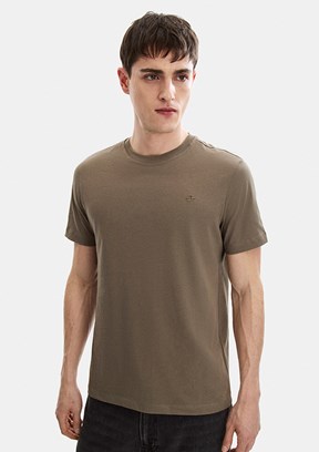 BACKANDBOND - B35S10004 Erkek Bej Bisiklet Yaka T-Shirt