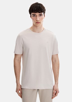 BACKANDBOND - B35S10004 Erkek Bej Bisiklet Yaka T-Shirt