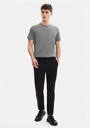 BACKANDBOND - B35S10004 Erkek Gri Bisiklet Yaka T-Shirt