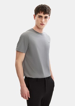 BACKANDBOND - B35S10004 Erkek Gri Bisiklet Yaka T-Shirt