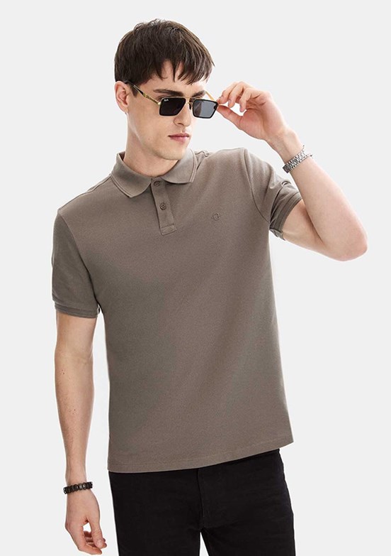 BACKANDBOND - B35S10042 Erkek Koyu Vizon T-Shirt