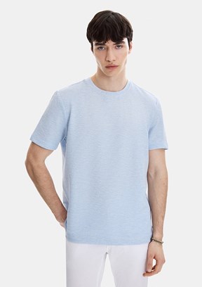 BACKANDBOND - B35S10062 Erkek Mavi Bisiklet Yaka T-Shirt