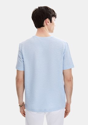 BACKANDBOND - B35S10062 Erkek Mavi Bisiklet Yaka T-Shirt