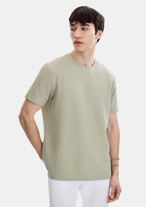 BACKANDBOND - B35S10062 Erkek Yeşil Bisiklet Yaka T-Shirt