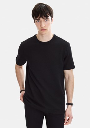 BACKANDBOND - B35S10062 Erkek Siyah Bisiklet Yaka T-Shirt