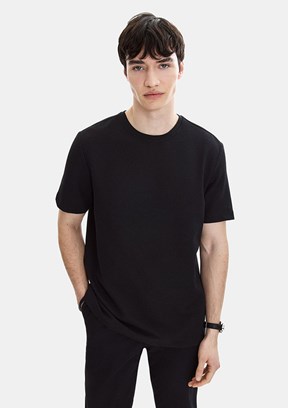 BACKANDBOND - B35S10062 Erkek Siyah Bisiklet Yaka T-Shirt