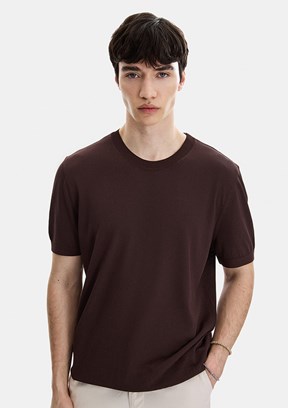 BACKANDBOND - B35S40019 Erkek Kahverengi Triko T-Shirt