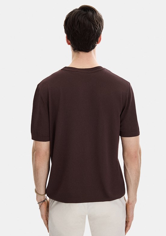 BACKANDBOND - B35S40019 Erkek Kahverengi Triko T-Shirt
