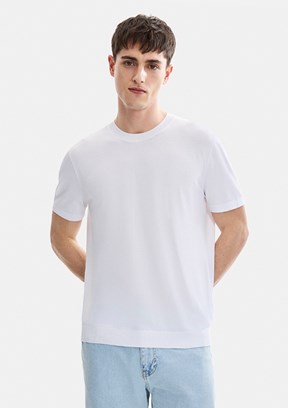 BACKANDBOND - B35S40019 Erkek Beyaz Triko T-Shirt